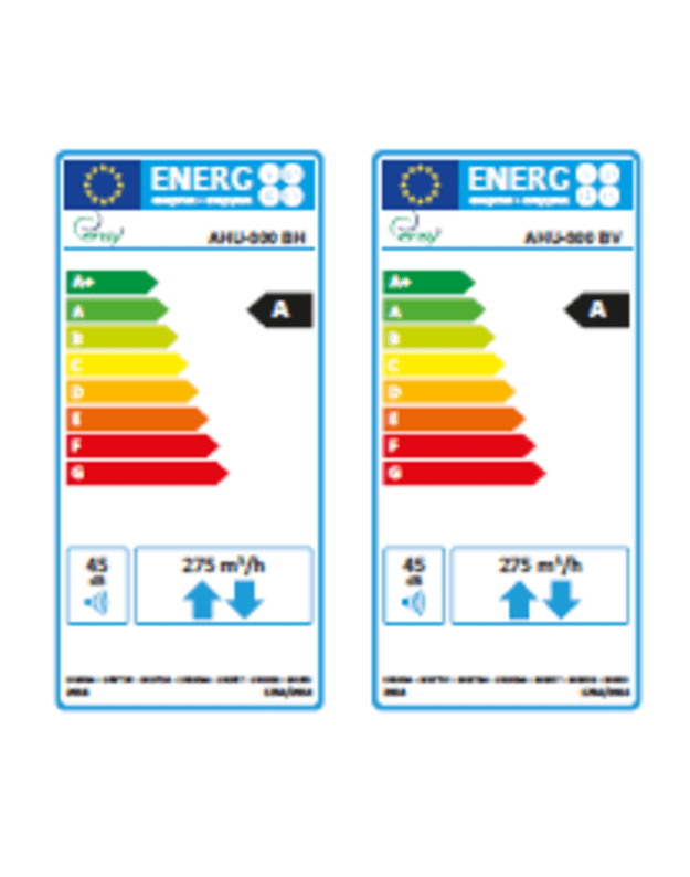 Rekuperatorius ENSY AHU-300BV rotacinis kair. vert. 275m³/h su integr. valdymu